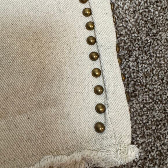 POL NWOT Women's Size Small 27 Loose Fit Oatmilk Cutout Studded Jeans Boho - Picture 5 of 12